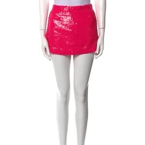 Alice + Olivia Hot Pink Sequin Mini Skirt